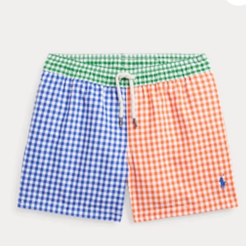 Polo by Ralph Lauren Blue and Orange Kids Swim Trunks